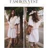 imageFlygo Womens Sleeveless Sweater Vest 2025 Fall Sweaters Loose Crop Knit Top Chunky Crochet Button Cardigan SweatersBeige