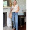 imageFlygo Womens Sleeveless Sweater Vest 2025 Fall Sweaters Loose Crop Knit Top Chunky Crochet Button Cardigan SweatersBeige