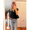 imageFlygo Womens Sleeveless Sweater Vest 2025 Fall Sweaters Loose Crop Knit Top Chunky Crochet Button Cardigan SweatersBlack