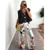 imageFlygo Womens Sleeveless Sweater Vest 2025 Fall Sweaters Loose Crop Knit Top Chunky Crochet Button Cardigan SweatersBlack