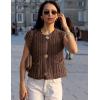 imageFlygo Womens Sleeveless Sweater Vest 2025 Fall Sweaters Loose Crop Knit Top Chunky Crochet Button Cardigan SweatersCoffee