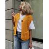 imageFlygo Womens Sleeveless Sweater Vest 2025 Fall Sweaters Loose Crop Knit Top Chunky Crochet Button Cardigan SweatersFallen Leaf Yellow