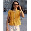 imageFlygo Womens Sleeveless Sweater Vest 2025 Fall Sweaters Loose Crop Knit Top Chunky Crochet Button Cardigan SweatersFallen Leaf Yellow