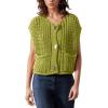 imageFlygo Womens Sleeveless Sweater Vest 2025 Fall Sweaters Loose Crop Knit Top Chunky Crochet Button Cardigan SweatersOlive
