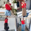 imageFlygo Womens Sleeveless Sweater Vest 2025 Fall Sweaters Loose Crop Knit Top Chunky Crochet Button Cardigan SweatersRed