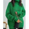 imageFlygo Womens Turtleneck Sweater Long Sleeve Oversized Sweaters Chunky Knit Tunic Pullover Sweater Trendy Fall OutfitsGreen