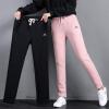 imageFlygo Womens Winter Thicken Fleece Sherpa Lined Athletic Jogger Drawstring Sweatpants for Workout Running TrainingBlack