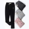 imageFlygo Womens Winter Thicken Fleece Sherpa Lined Athletic Jogger Drawstring Sweatpants for Workout Running TrainingBlack