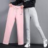 imageFlygo Womens Winter Thicken Fleece Sherpa Lined Athletic Jogger Drawstring Sweatpants for Workout Running TrainingBlack