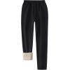 imageFlygo Womens Winter Warm Athletic Track Fleece Joggers Pants Sherpa Lined SweatpantsBlack