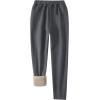 imageFlygo Womens Winter Warm Athletic Track Fleece Joggers Pants Sherpa Lined SweatpantsGrey