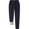 imageFlygo Womens Winter Warm Athletic Track Fleece Joggers Pants Sherpa Lined SweatpantsNavy