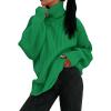 imageFlygo Womens Turtleneck Sweater Long Sleeve Oversized Sweaters Chunky Knit Tunic Pullover Sweater Trendy Fall OutfitsGreen