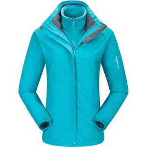 imageFlygo Womens Outdoor 3 In 1 Windproof Waterproof JacketBlue