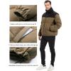 imageFlygo Men Puffer Jacket Winter Coats Water Resistant Long Sleeve Zip Up Lightweight Quilted Down JacketsDarkKhakiXXLarge