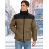 imageFlygo Men Puffer Jacket Winter Coats Water Resistant Long Sleeve Zip Up Lightweight Quilted Down JacketsDarkKhakiXXLarge
