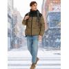 imageFlygo Men Puffer Jacket Winter Coats Water Resistant Long Sleeve Zip Up Lightweight Quilted Down JacketsDarkKhakiXXLarge