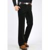 imageFlygo Mens Classic Fit Warm Fleece Lined Straight Leg Corduroy Pant NonIronDark Green