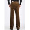 imageFlygo Mens Classic Fit Warm Fleece Lined Straight Leg Corduroy Pant NonIronKhaki
