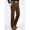 imageFlygo Mens Classic Fit Warm Fleece Lined Straight Leg Corduroy Pant NonIronKhaki