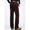 imageFlygo Mens Classic Fit Warm Fleece Lined Straight Leg Corduroy Pant NonIronWine Red