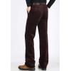 imageFlygo Mens Classic Fit Warm Fleece Lined Straight Leg Corduroy Pant NonIronWine Red