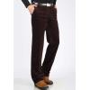 imageFlygo Mens Classic Fit Warm Fleece Lined Straight Leg Corduroy Pant NonIronWine Red
