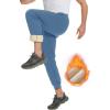 imageFlygo Mens Fleece Pants Winter Warm Joggers Pants Active Sherpa Lined SweatpantsBlue Grey