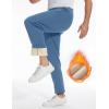 imageFlygo Mens Fleece Pants Winter Warm Joggers Pants Active Sherpa Lined SweatpantsBlue Grey Straight