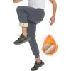 imageFlygo Mens Fleece Pants Winter Warm Joggers Pants Active Sherpa Lined SweatpantsSmoky Gray