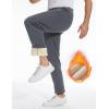 imageFlygo Mens Fleece Pants Winter Warm Joggers Pants Active Sherpa Lined SweatpantsSmoky Gray Straight