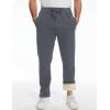 imageFlygo Mens Fleece Pants Winter Warm Joggers Pants Active Sherpa Lined SweatpantsSmoky Gray Straight