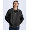 imageFlygo Mens Sherpa Lined Detroit Jacket Winter Warm Fleece Coat Waxed Washed Canvas Rugged Waterproof JacketsBlack
