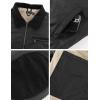 imageFlygo Mens Sherpa Lined Detroit Jacket Winter Warm Fleece Coat Waxed Washed Canvas Rugged Waterproof JacketsBlack