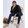 imageFlygo Mens Sherpa Lined Detroit Jacket Winter Warm Fleece Coat Waxed Washed Canvas Rugged Waterproof JacketsBlack