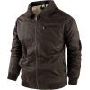 imageFlygo Mens Sherpa Lined Detroit Jacket Winter Warm Fleece Coat Waxed Washed Canvas Rugged Waterproof JacketsBrown