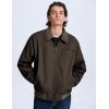 imageFlygo Mens Sherpa Lined Detroit Jacket Winter Warm Fleece Coat Waxed Washed Canvas Rugged Waterproof JacketsBrown