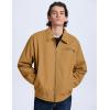 imageFlygo Mens Sherpa Lined Detroit Jacket Winter Warm Fleece Coat Waxed Washed Canvas Rugged Waterproof JacketsCamel