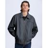 imageFlygo Mens Sherpa Lined Detroit Jacket Winter Warm Fleece Coat Waxed Washed Canvas Rugged Waterproof JacketsGreyblue
