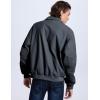 imageFlygo Mens Sherpa Lined Detroit Jacket Winter Warm Fleece Coat Waxed Washed Canvas Rugged Waterproof JacketsGreyblue