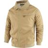 imageFlygo Mens Sherpa Lined Detroit Jacket Winter Warm Fleece Coat Waxed Washed Canvas Rugged Waterproof JacketsKhaki