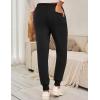 imageFlygo Women Fleece Sherpa Lined Sweatpants Winter Warm Thermal High Elastic Waisted Drawstring Athletic Joggers with PocketsBlack