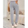 imageFlygo Women Fleece Sherpa Lined Sweatpants Winter Warm Thermal High Elastic Waisted Drawstring Athletic Joggers with PocketsLightgrey
