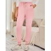 imageFlygo Women Fleece Sherpa Lined Sweatpants Winter Warm Thermal High Elastic Waisted Drawstring Athletic Joggers with PocketsPink