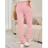 imageFlygo Women Fleece Sherpa Lined Sweatpants Winter Warm Thermal High Elastic Waisted Drawstring Athletic Joggers with PocketsPink