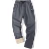 imageFlygo Mens Fleece Pants Winter Warm Joggers Pants Active Sherpa Lined SweatpantsSmoky Gray Straight