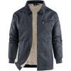 imageFlygo Mens Sherpa Lined Detroit Jacket Winter Warm Fleece Coat Waxed Washed Canvas Rugged Waterproof JacketsGreyblue