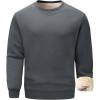 imageFlygo Mens Sherpa Lined Sweatshirts Fleece Pullover Top Cotton Crew Neck Sweatshirt Warm Sweater Winter ClothesSmoky Gray