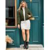 imageFlygo Cropped Puffer Jacket Women 2025 Winter Warm Zip Up Padded Short Quilted Jackets Down CoatArmy Green