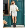 imageFlygo Cropped Puffer Jacket Women 2025 Winter Warm Zip Up Padded Short Quilted Jackets Down CoatBeige